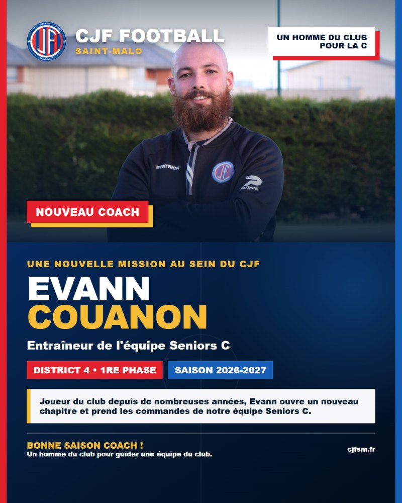 Evann Couanon prend les commandes de l’équipe Seniors C